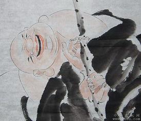 吃瓜国画人物,一幅描绘闲适生活的国画人物画卷